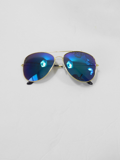 50% Off Xmas Sale Vintage Blue Green Gold Aviator Mirrored Reflective Uv400 Protection Fashion Sunglasses Metal Frame Lens Glasses Eyewear