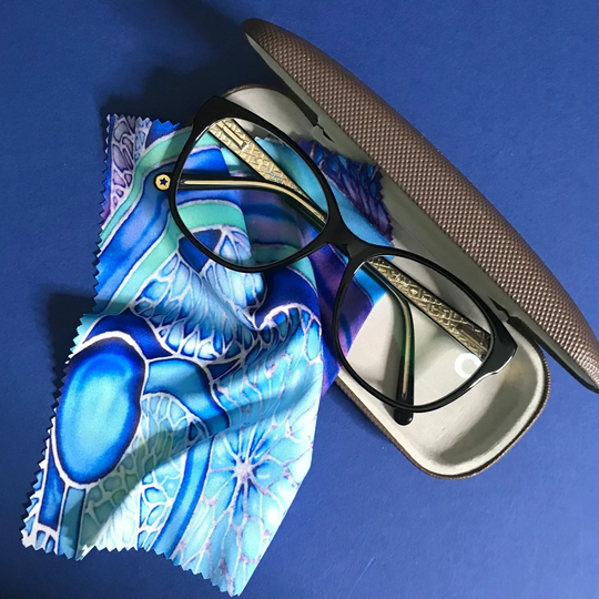 Contemporary Circles Glasses Cleaning Cloth - Fresh Blue & Green Screen For Computer, Tablet Or Phone, Camera Lens