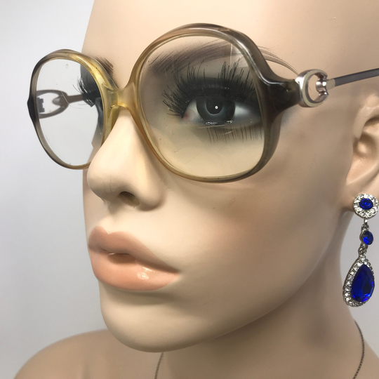 Vintage Ladies Eyeglasses Glasses Frame Brown Clear Square Used Eyeglass Frames Retro