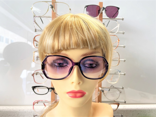 Vintage 1980S Women's Sunglasses Model Sp-31 With Custom Made Violet Gradient Tinted Lenses. Frame Color Purple - Size 54-16-140