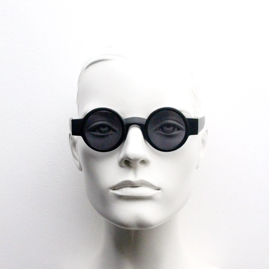 90S Vintage Micro Sunglasses. Tiny Black Matt Round Pure Fashion Classics. Bnwt. Unused Nos