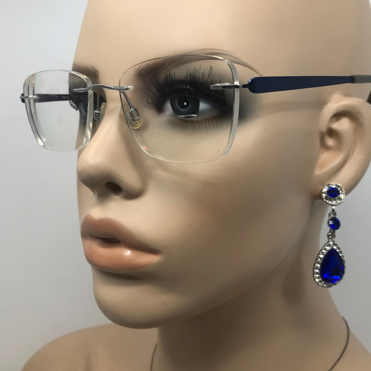 Vintage Specsavers Lite 172 Eyeglasses Glasses Frame Silver Rimless Square Used Eyeglass Frames Retro