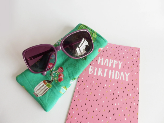 Bonsai Glasses Case, Green Cotton Bonsai Tree Print, Sunglasses Phone Iphone Gifts For Her, Gardeners, Plants