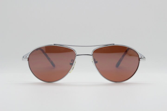 90's Vintage Small Aviator Sunglasses. Nos Chrome Metal Frame With Brown Lenses. Mens Micro Aviators. Teardrop. Tiny