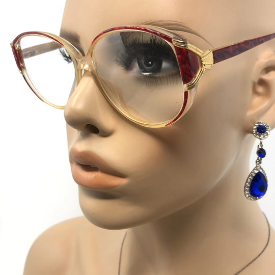 Vintage La Scala Mod 702 Eyeglasses Glasses Frame Red Tortoise Square Used Eyeglass Frames Retro