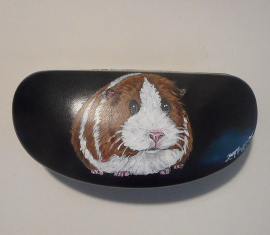Guinea Pig Portrait Eyeglass Sunglass Case Vegan Hand Painted