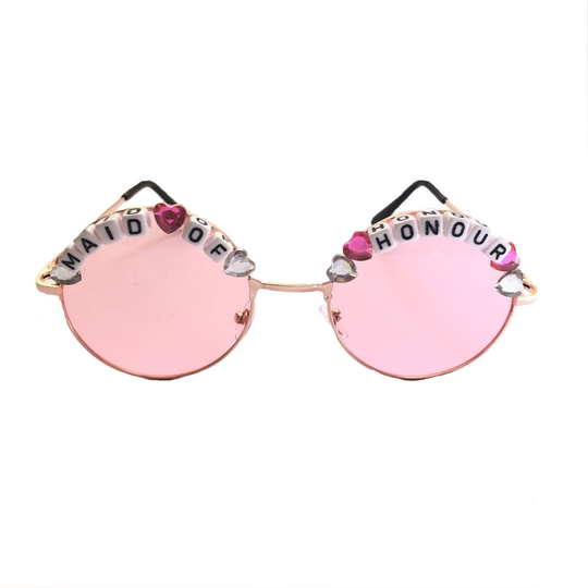 Maid Of Honour Round Hen Party Wedding Or Festival Sunglasses - Custom Designs Available
