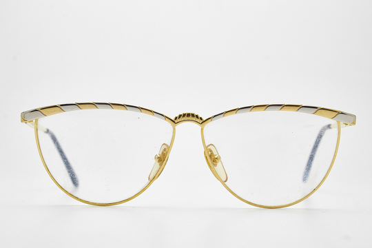 Vintage Glasses Woman Mimmina 114 Gold Oversize Metal Frame Sunglasses Leather Occhiali Da Sole Classis Eyewear