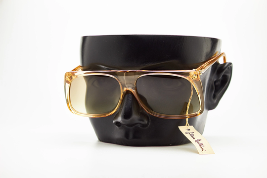 Vintage Woman Sunglasses Mask Silvano Naldoni 129 Peach Oversize Frame Hipster Boho 80 Glasses Plastic