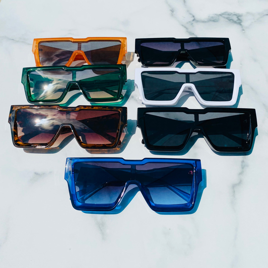Retro Oversized Frame Lens Sunglasses | Square Jt