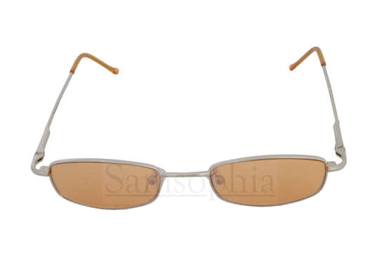 High Quality Orange Sunglasses Tinted Oval Lens & Silver Frame. Uv400 Protection. Smcl047