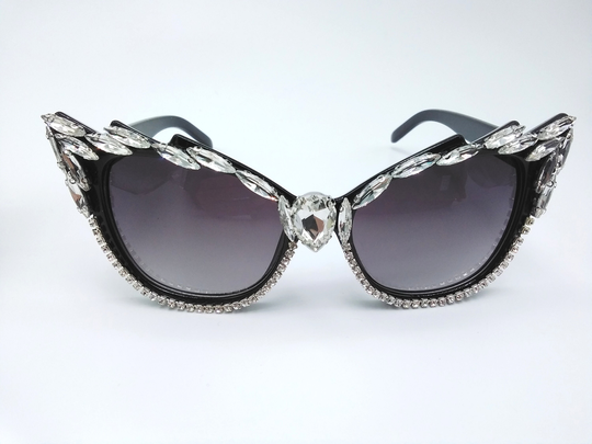 Fashion Unique Diamond Sunglasses Cat Eye Glasses Groomsmen Proposal Frames