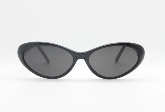 80S Vintage Cat Eye Sunglasses. Black Slim Oval Cateyes. Nos 50S Style Rockabilly Cateye. Womens Rock N Roll Pin Up