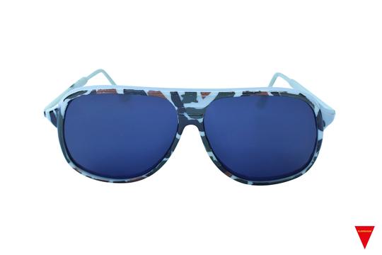 70's Square Camouflaged Aviator Sunglasses Oversize Plastic Frame With Extra Dark Lenses Real Deal Vintage Black Glasses