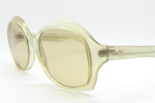 60S Vintage Round Sunglasses. Transparent Womens Yellow Frame With Matching Lenses. 1960S Mod. 70S