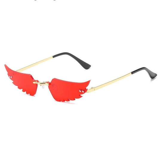 Eagle Wing Retro Rimless Sunglasses