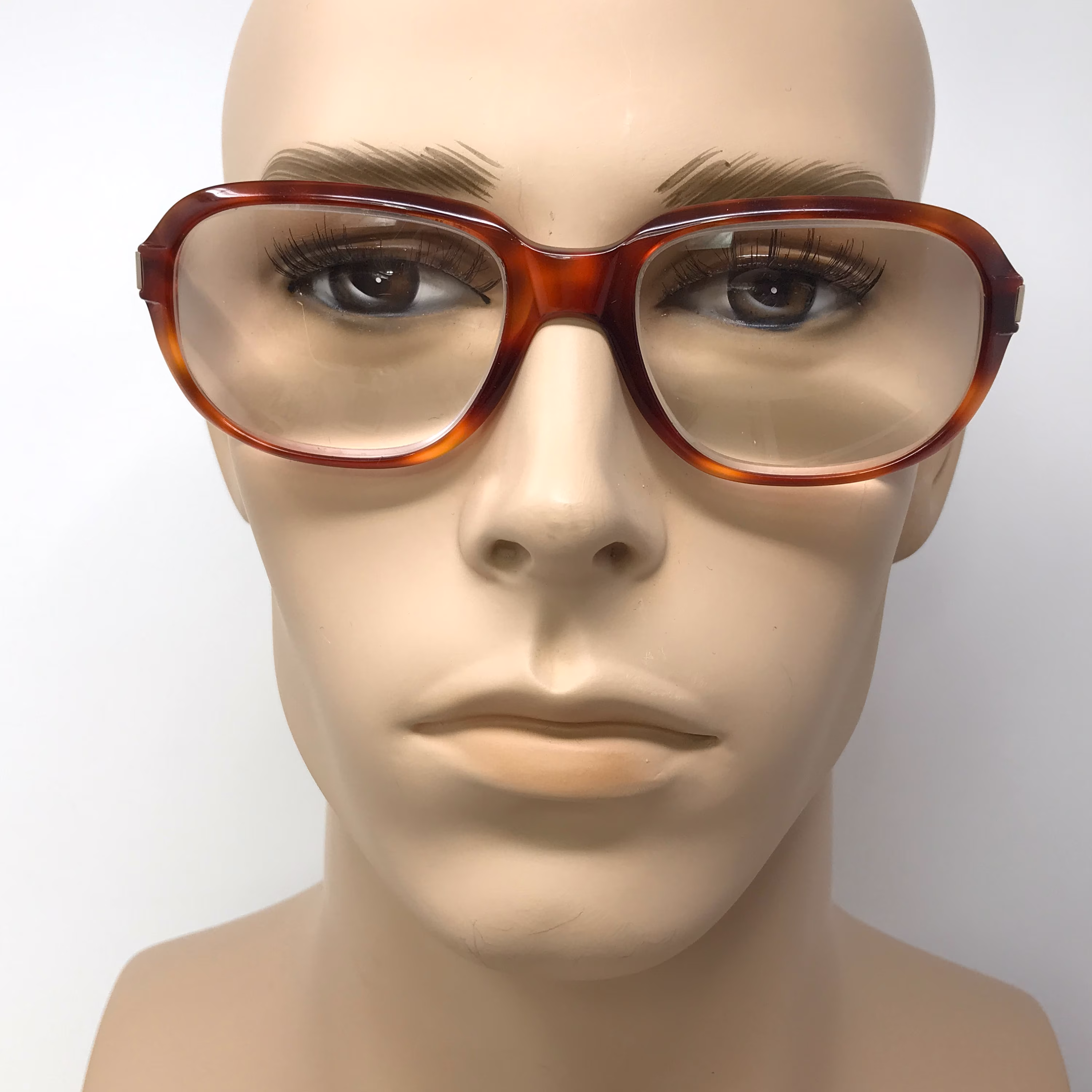 Vintage Safilo Eyeglasses Glasses Frame Orange Tortoiseshell Square Used Eyeglass Frames Retro Italy