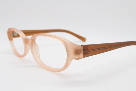 90S Vintage 2 Tone Glasses. Frosted Peach Cat Eye Optical Frame With Brown Arms . Prescription Eyeglasses. Rx Spectacles. Unused Nos
