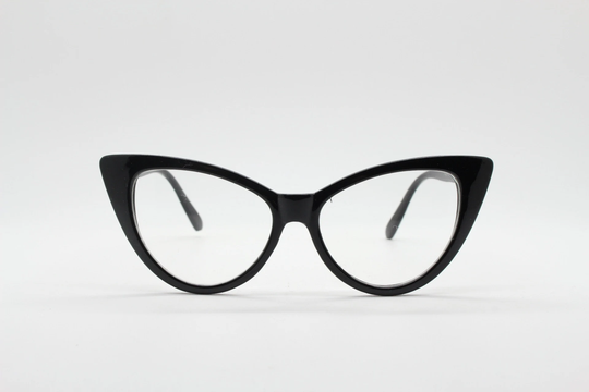 Pointed Cat Eye Glasses. Vintage Black Clear Lens Optical Frames. Y2K Womens Prescription Eyeglasses. 50S Rockabilly Spectacles