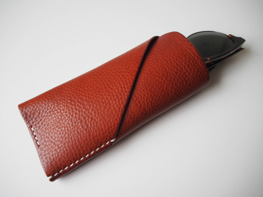 Leather Glasses Case, Sunglasses Eye Wear Case - Tan