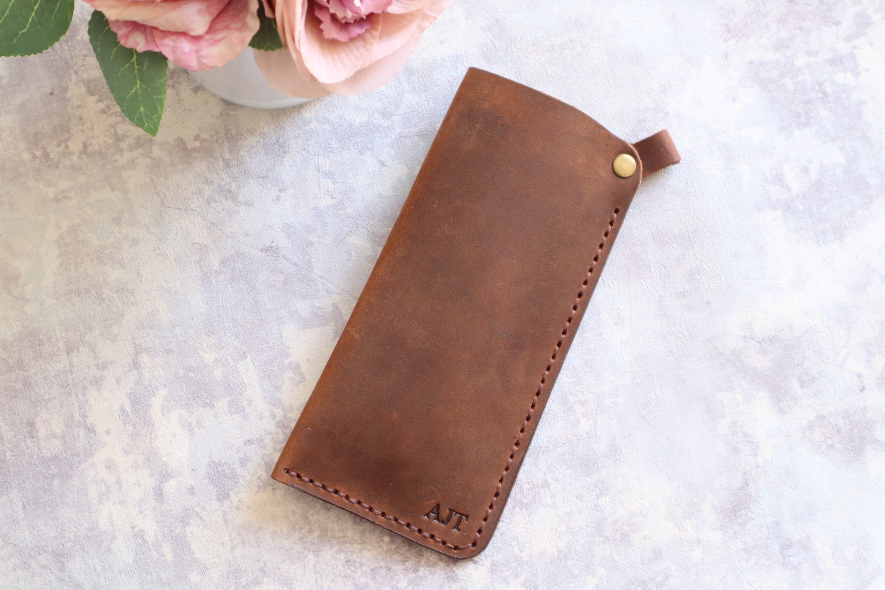 Leather Glasses Case, Personalized Genuine Leather Watch Handmade Eyewear Cases, Gift For Him, Christmas