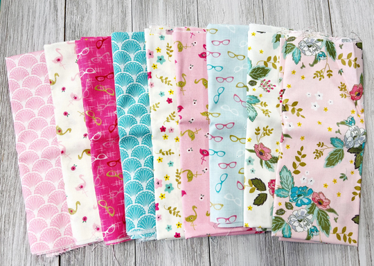 stardust By Beverly Mccullough Curated Fat Quarter Bundle Of 9 Riley Blake | Flamingo, Eyeglasses, Floral, Scallops