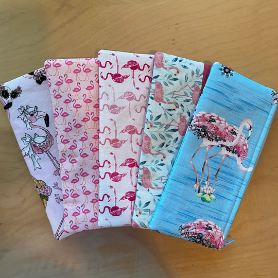 Flamingo Zip Bag Pencil Sunglasses Handmade Unique