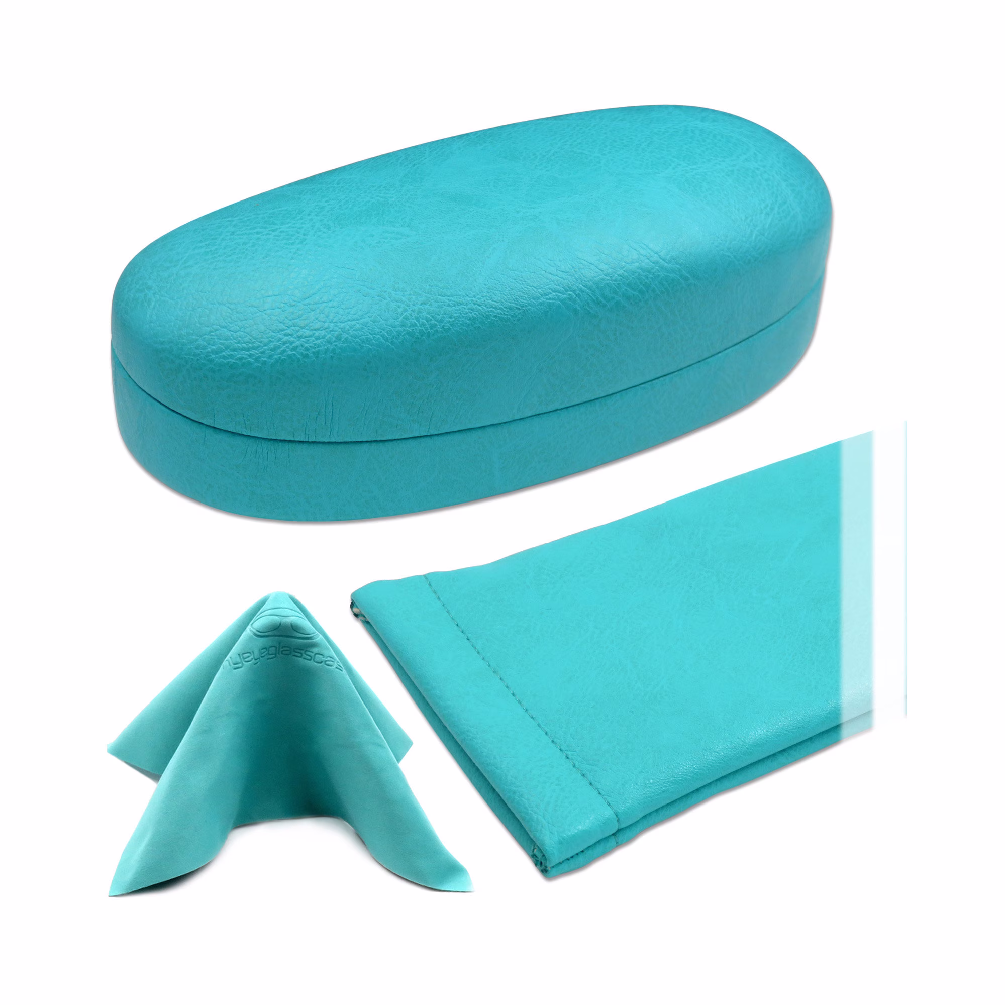 Hard Sunglasses Case with Soft Eyeglass Pouch - Glasses Shell Holder By Myeyeglasscase | As113+Ct8 Turquoise