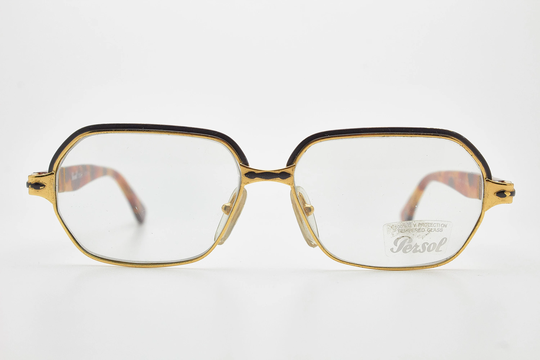 Vintage Man Glasses Persol Ratti Zeus 57 Italy Oval Metal Acetat Brown Frame Eyewear Classic Fashion Woman