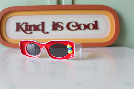 The Rainbow Costume Sunglasses...atomic. Custom. Retro. Hipster. Kitsch. Shades. Summer. Party Glasses. Obscure. Festive. Hippie. Red. Funky