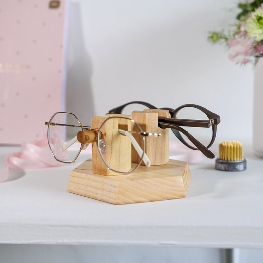 Double Personalised Eye Glasses Stand, Reading Eyewear Holder, Gifts For Grandparents Grandma, Anniversary Gift