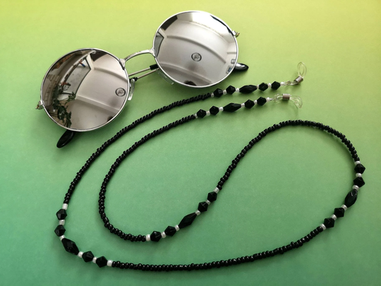 Beaded Black Sunglasses Chain