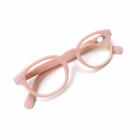 Light Blush Pink, 1.75 Reading Glasses, Full Lens Eyeglasses, Spring Hinges, Funky Readers