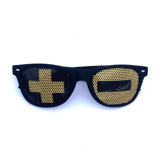 Positive/Negitive Battery Graphic Aviator Sunglasses