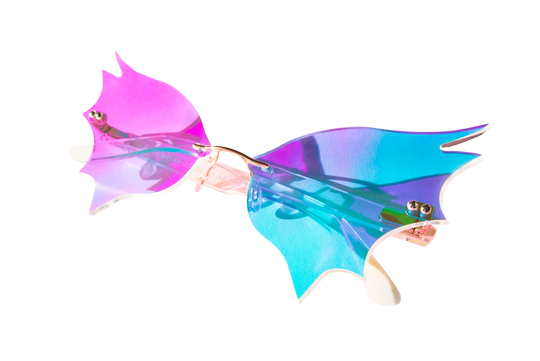 Iridescent Bat Wing Glasses