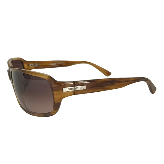 Miu Sunglasses - Authentic Chunky Logo in Brown Y2K Vintage 2000S Genuine 90S Archive