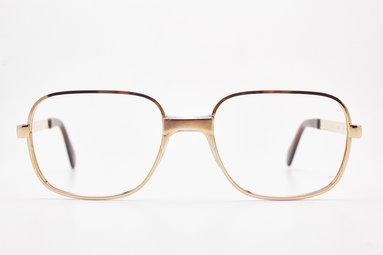 Vintage Gold Plated Luxottica 471 Made in Italy Original Steampunk Square Metal Frame From Sunglasses Moda 90 Rectangular Glasses
