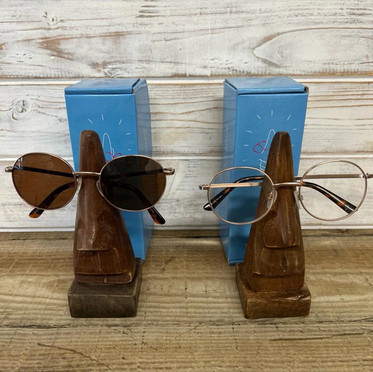 Two Nose Shaped Wooden Spectacle Holders| Glasses Holder | Eyeglass Stand