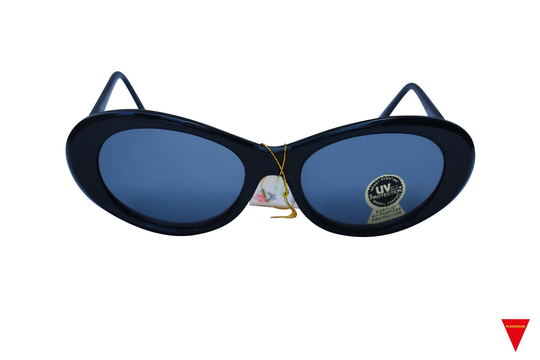 80's Black Sunglasses Optical Quality Glasses, Fun Vintage With Mirrored Lenses, Original Unworn
