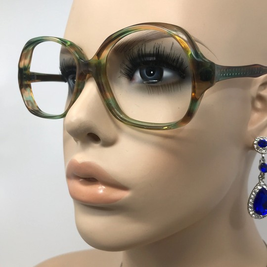 Vintage Birch Eyeglasses Glasses Frame Green Square Thick Used Eyeglass Frames Retro