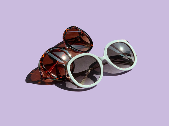 Oversize Luxury Open Metal Temple Round Square Sunglasses
