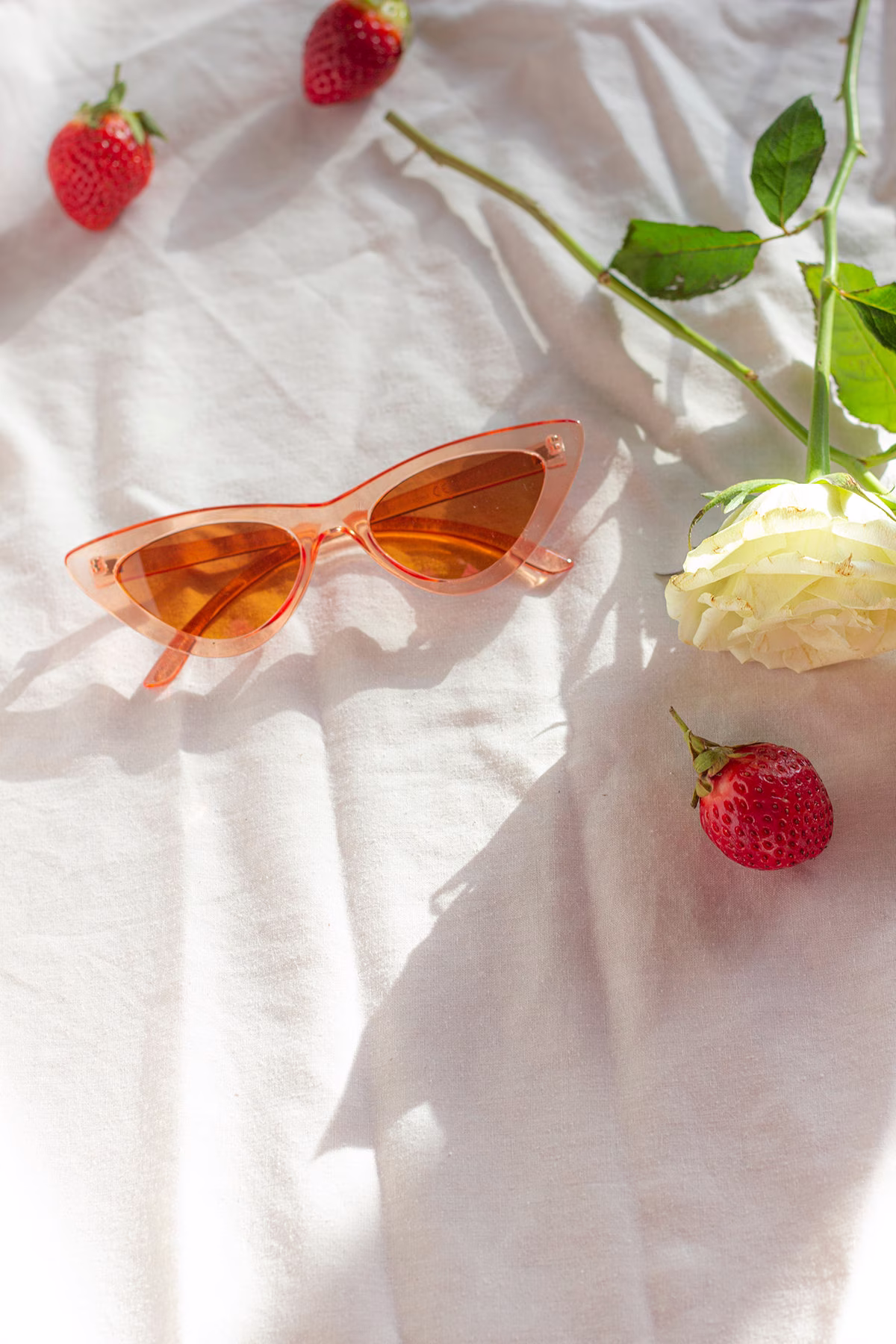 Transparent Orange Weighted Cat Eye Sunglasses