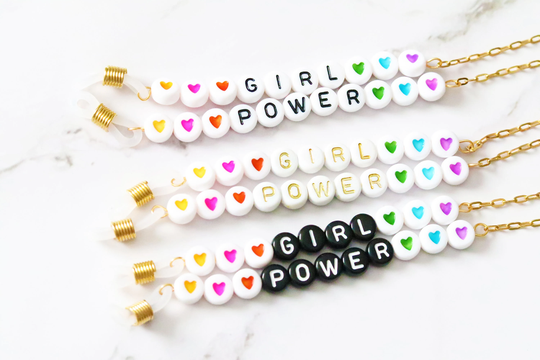 Girl Power Eye Glasses Holder Necklace | Reading Chain Glass Sunglass Strap Simple Wear Cord