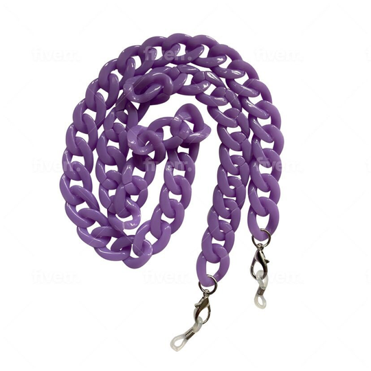 Lilacy Purple Chunky Big Oversized Chain Sunglasses Spectacle Glasses Cord Holder