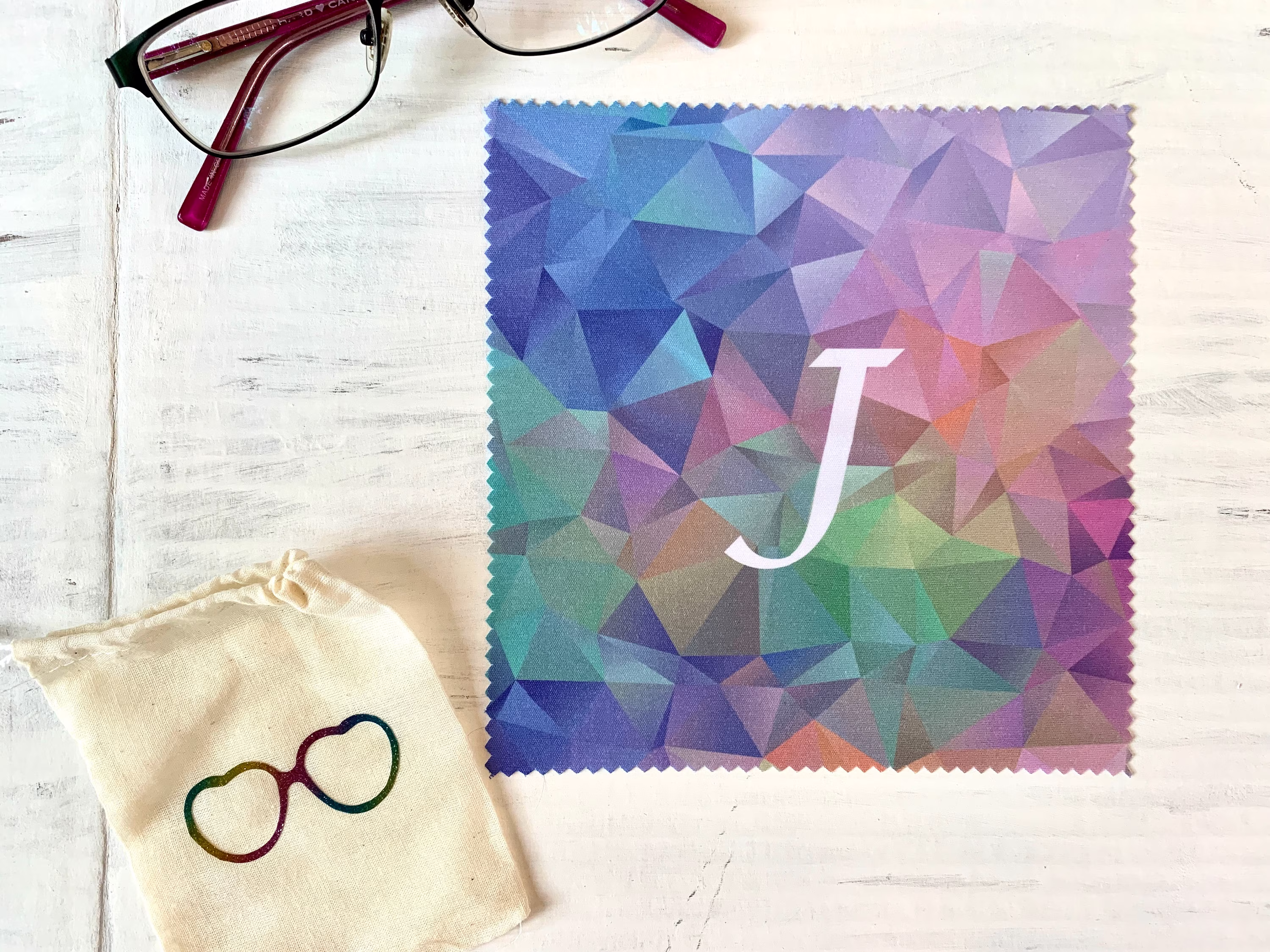 Cleaning Cloths, Set Of 2, Glasses Cleaning Cloth, Personalized, Microfiber Geometric, Gift For Her, Personalized