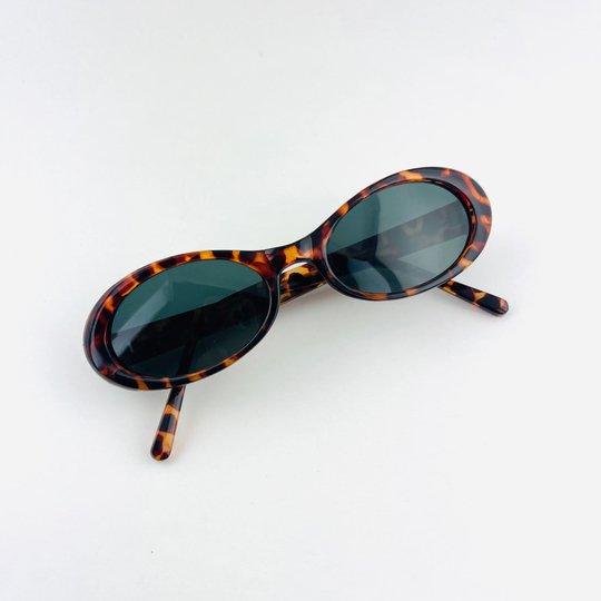 Authentic Vintage 90S Slim Tortoise Shell Oval Sunglasses