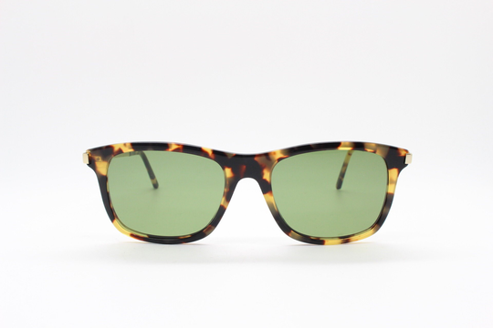 Marc Jacobs Vintage Wayfarer Style Sunglasses Model 139/S. Dark Brown & Honey Tortoise Acetate Frame With Gold Arms. Y2K