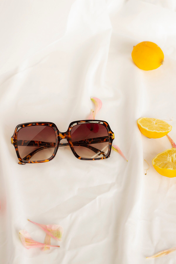 Tortoise Shell Oversized Rounded Square Sunglasses