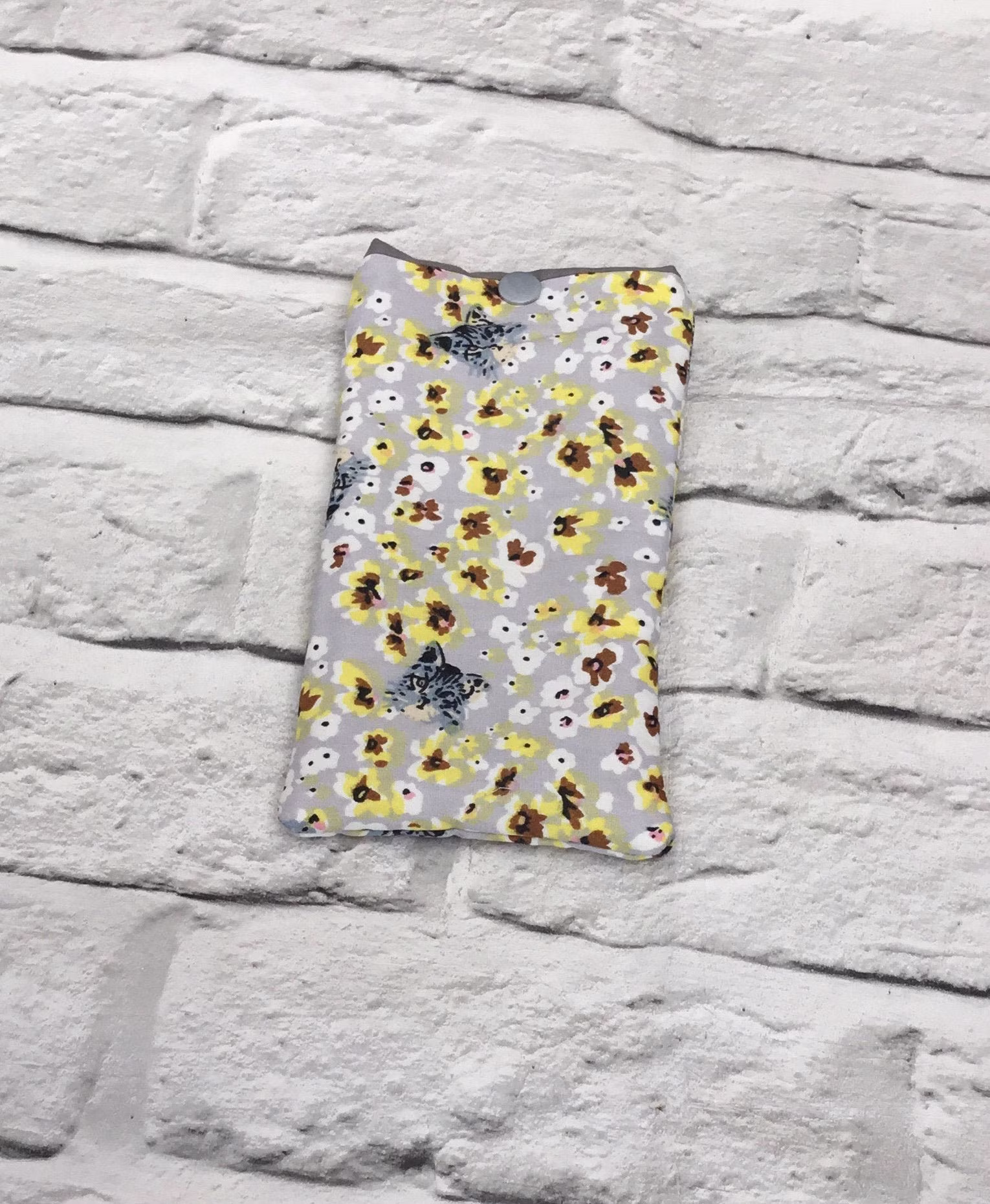 Sunglasses Case, Padded Pouch, Phone Sleeve, Women Glasses Gift For Nan, Cat Themed Gift, Fabric Crochet Hook Case