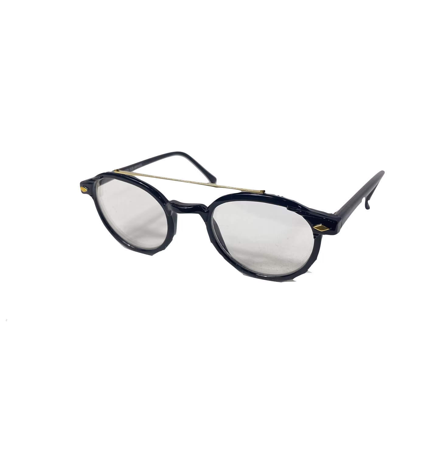 90S Nos Deadstock Cross Bar Oval Circular Eyeglasses Glasses Black, 1990S Streetwear Glasses, Vintage Unisex Eyewear
